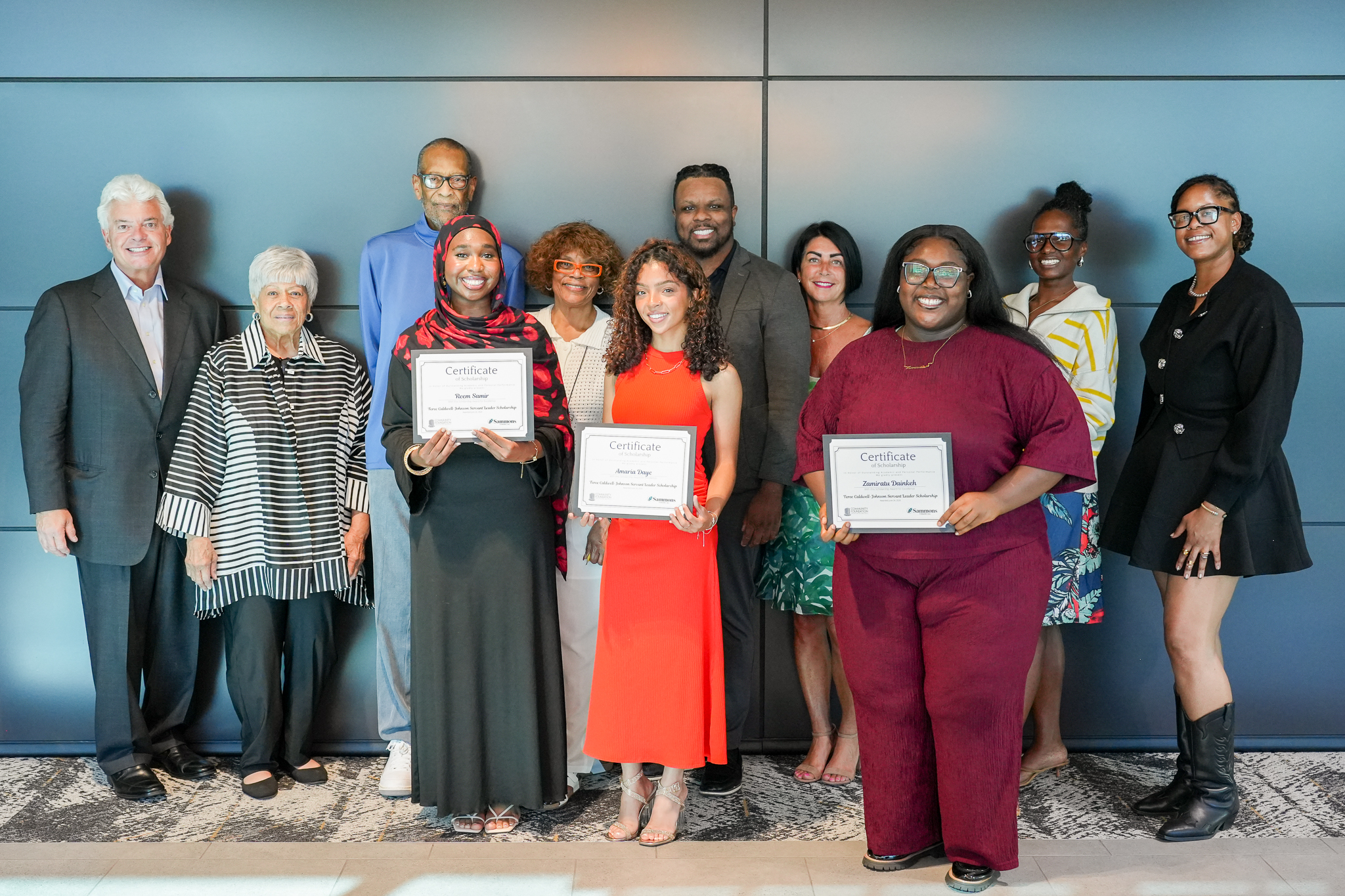 Teree Caldwell-Johnson scholarship recipients and committee members